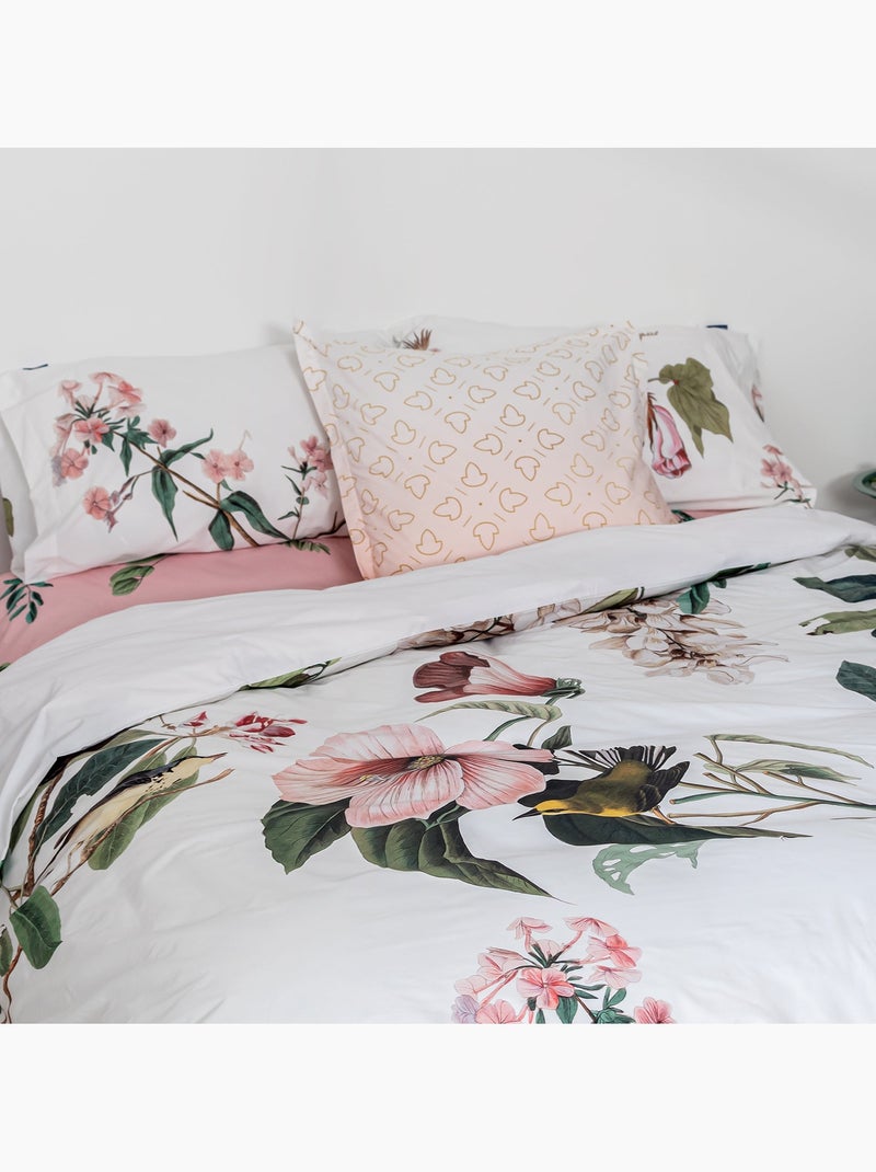 Housse de coussin Blooming "Happyfriday" Blanc - Kiabi