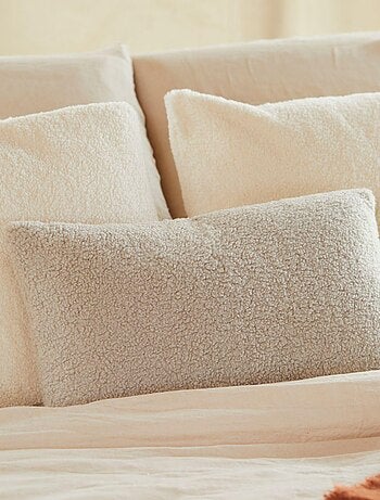 Housse de coussin bouclette