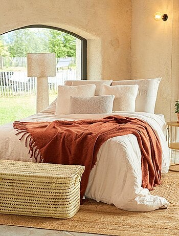 Housse de coussin bouclette