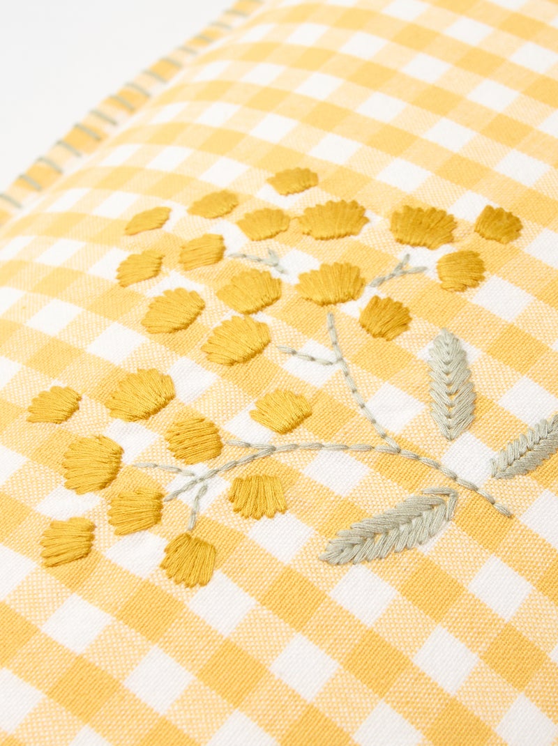 Housse de coussin brodée - KIABI Home Jaune - Kiabi