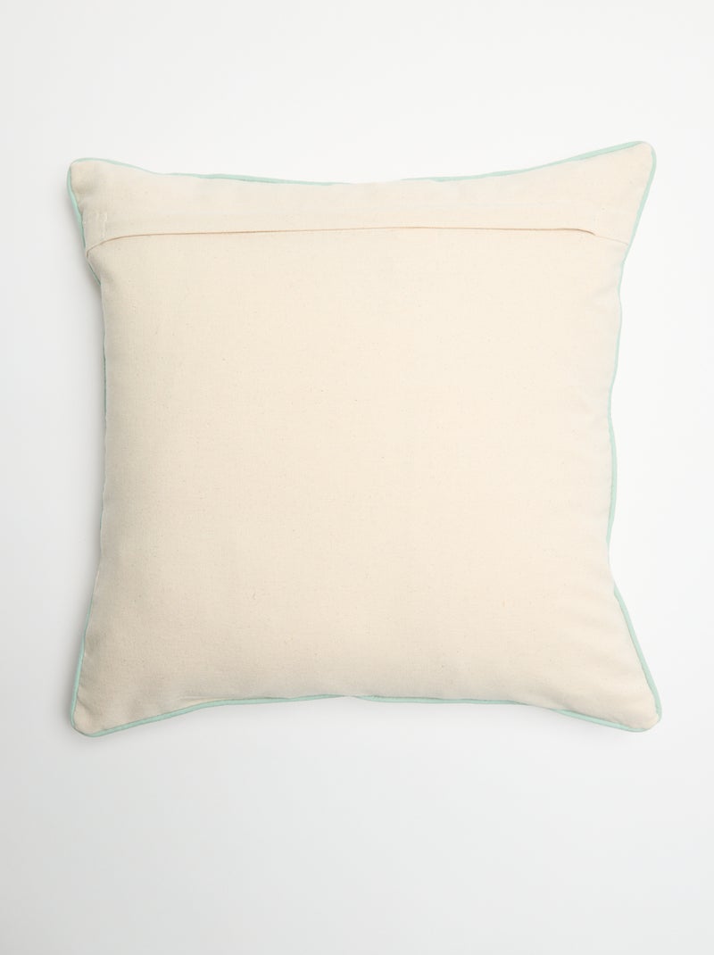 Housse de coussin brodée Beige - Kiabi