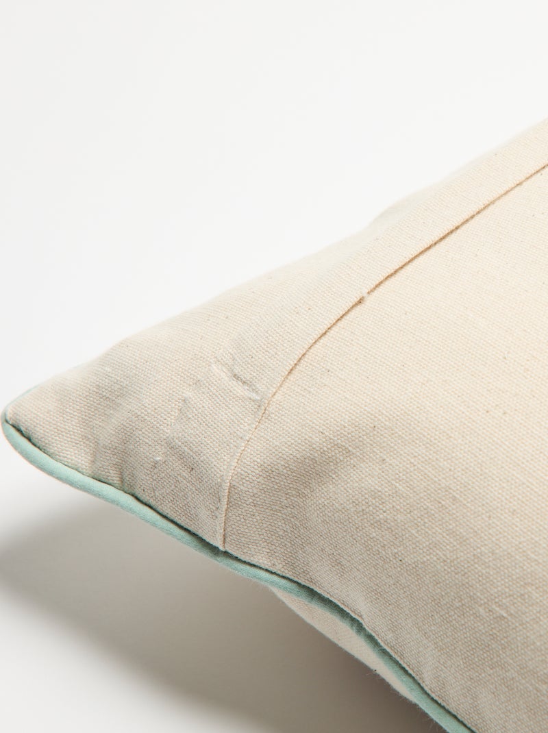 Housse de coussin brodée Beige - Kiabi