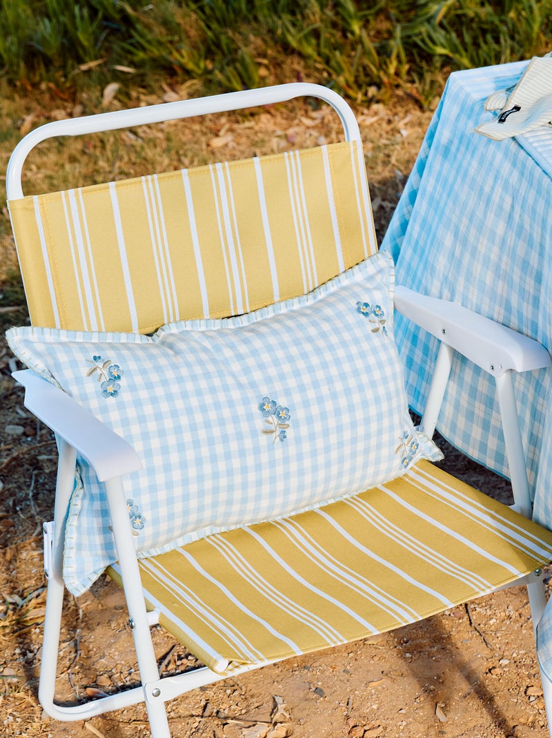 Housse de coussin brodée Bleu - Kiabi