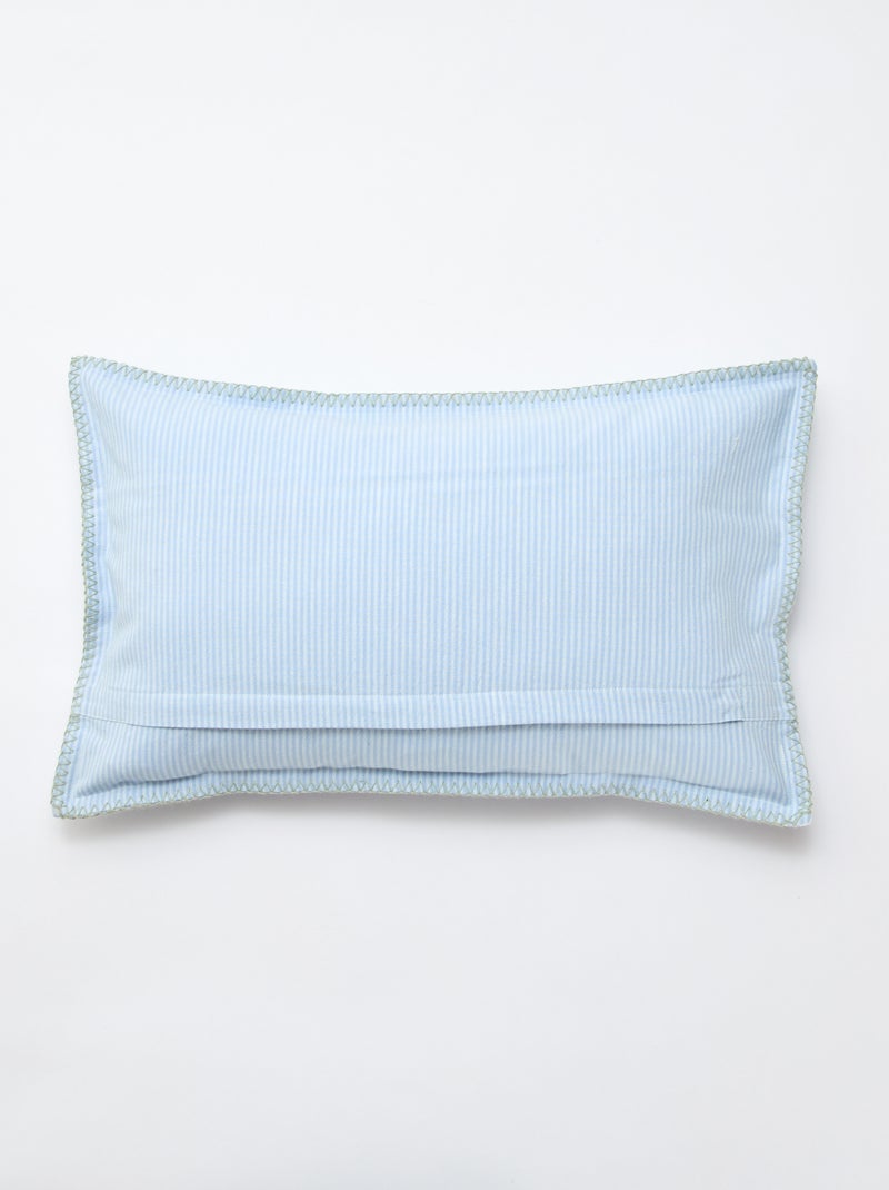Housse de coussin brodée Bleu - Kiabi