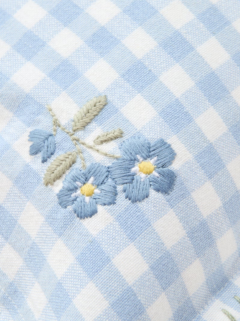 Housse de coussin brodée Bleu - Kiabi