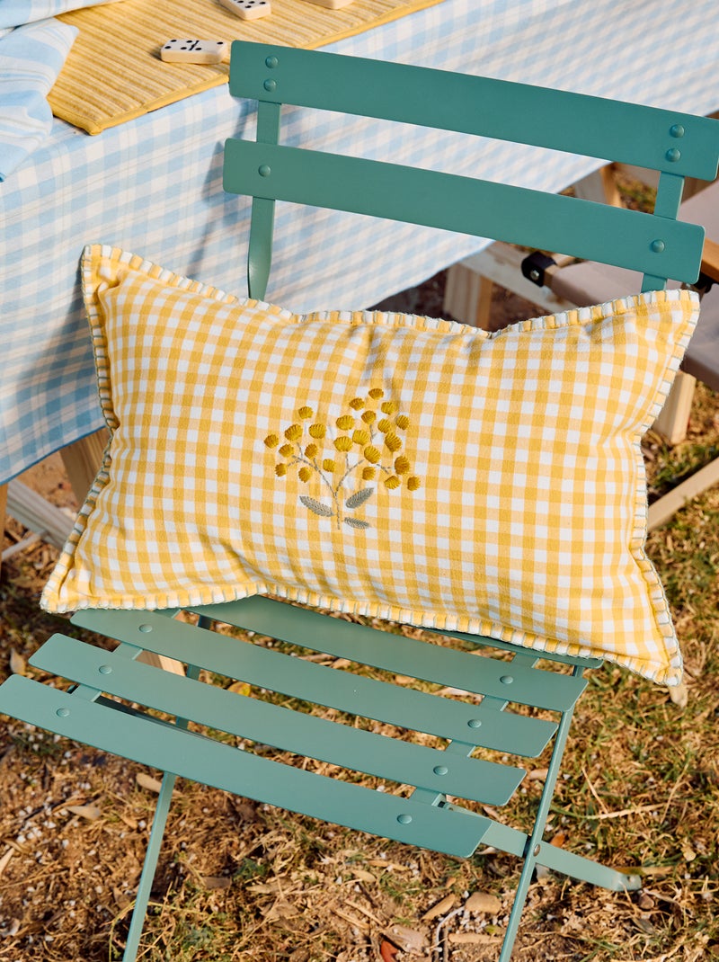 Housse de coussin brodée Jaune - Kiabi