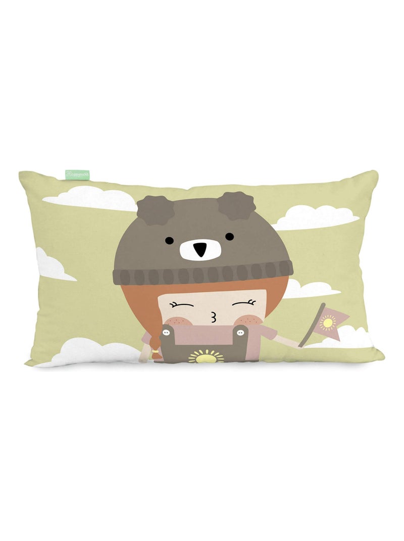 Housse de coussin Camping "Happyfriday" Blanc - Kiabi