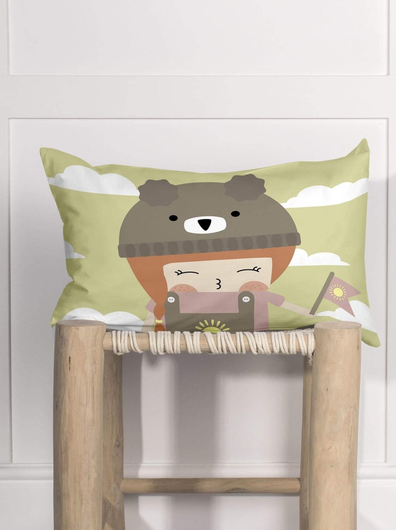 Housse de coussin Camping "Happyfriday" Blanc - Kiabi