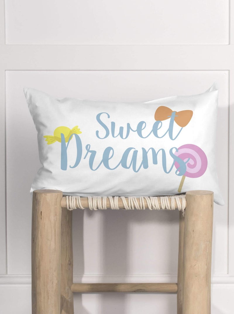 Housse de coussin Candies "Happyfriday" Blanc - Kiabi