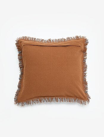 Housse de coussin carré avec franges 45 x 45 cm