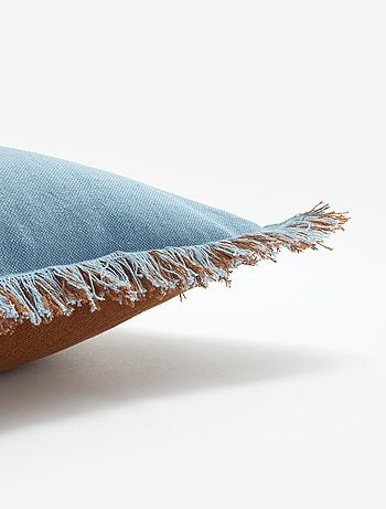 Housse de coussin carré avec franges 45 x 45 cm