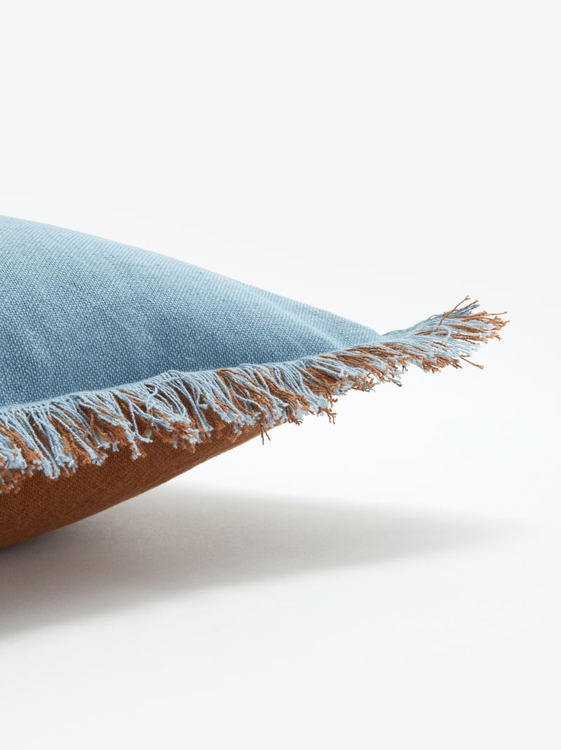 Housse de coussin carré avec franges 45 x 45 cm Marron - Kiabi