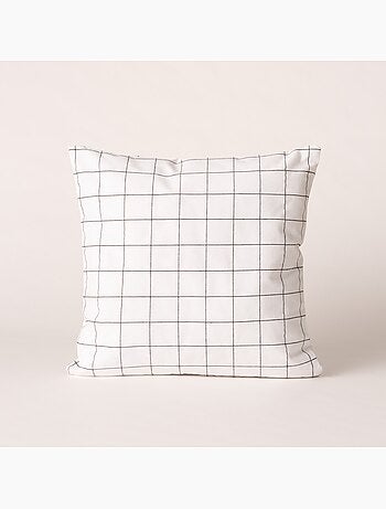 Housse de coussin carrée à carreaux en relief - Gamusi.