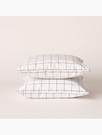 Housse de coussin carrée à carreaux en relief - Gamusi.