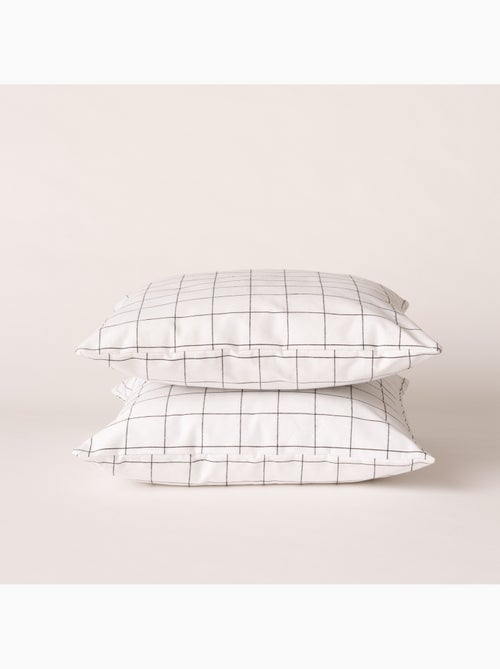 Housse de coussin carrée à carreaux en relief - Gamusi. - Kiabi