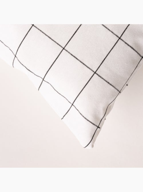 Housse de coussin carrée à carreaux en relief - Gamusi. - Kiabi