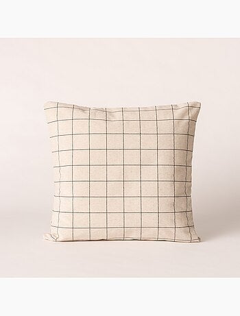 Housse de coussin carrée à carreaux en relief - Gamusi.