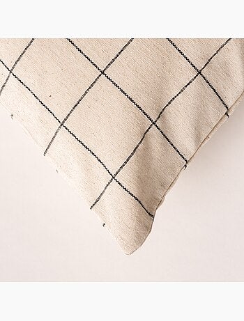 Housse de coussin carrée à carreaux en relief - Gamusi.