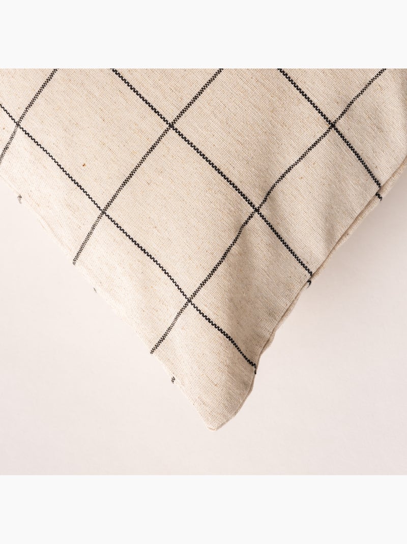 Housse de coussin carrée à carreaux en relief - Gamusi. Ocre - Kiabi