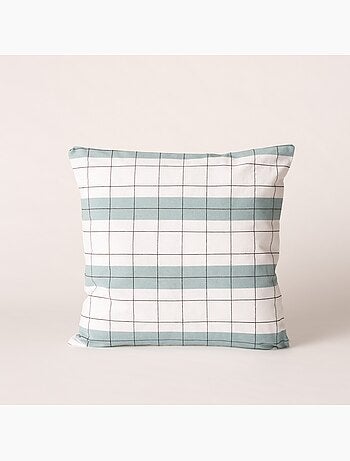 Housse de coussin carrée à rayures avec carreaux en relief - Gamusi.