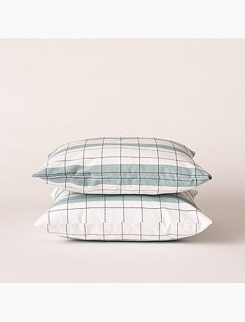 Housse de coussin carrée à rayures avec carreaux en relief - Gamusi.