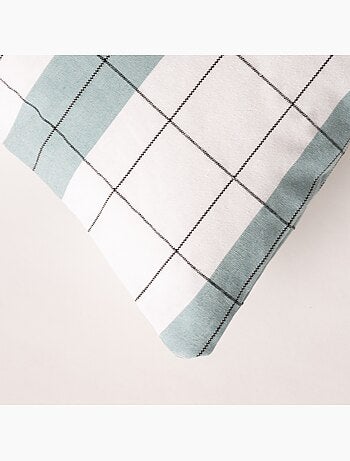 Housse de coussin carrée à rayures avec carreaux en relief - Gamusi.