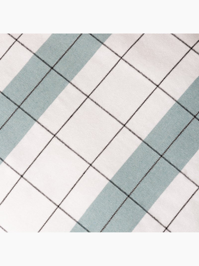Housse de coussin carrée à rayures avec carreaux en relief - Gamusi. Bleu - Kiabi