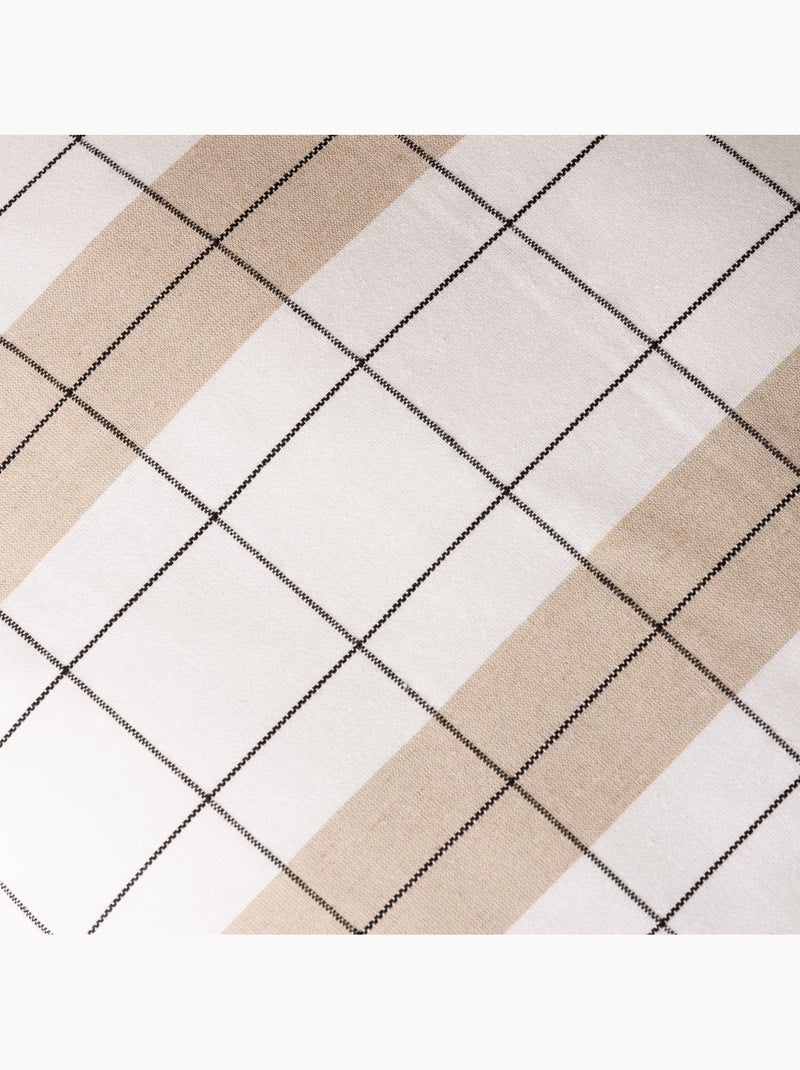 Housse de coussin carrée à rayures avec carreaux en relief - Gamusi. Ocre - Kiabi