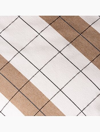 Housse de coussin carrée à rayures avec carreaux en relief - Gamusi.