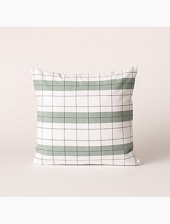 Housse de coussin carrée à rayures avec carreaux en relief - Gamusi.
