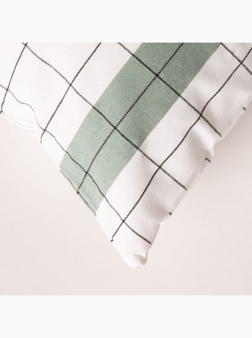 Housse de coussin carrée à rayures avec carreaux en relief - Gamusi. - Kiabi