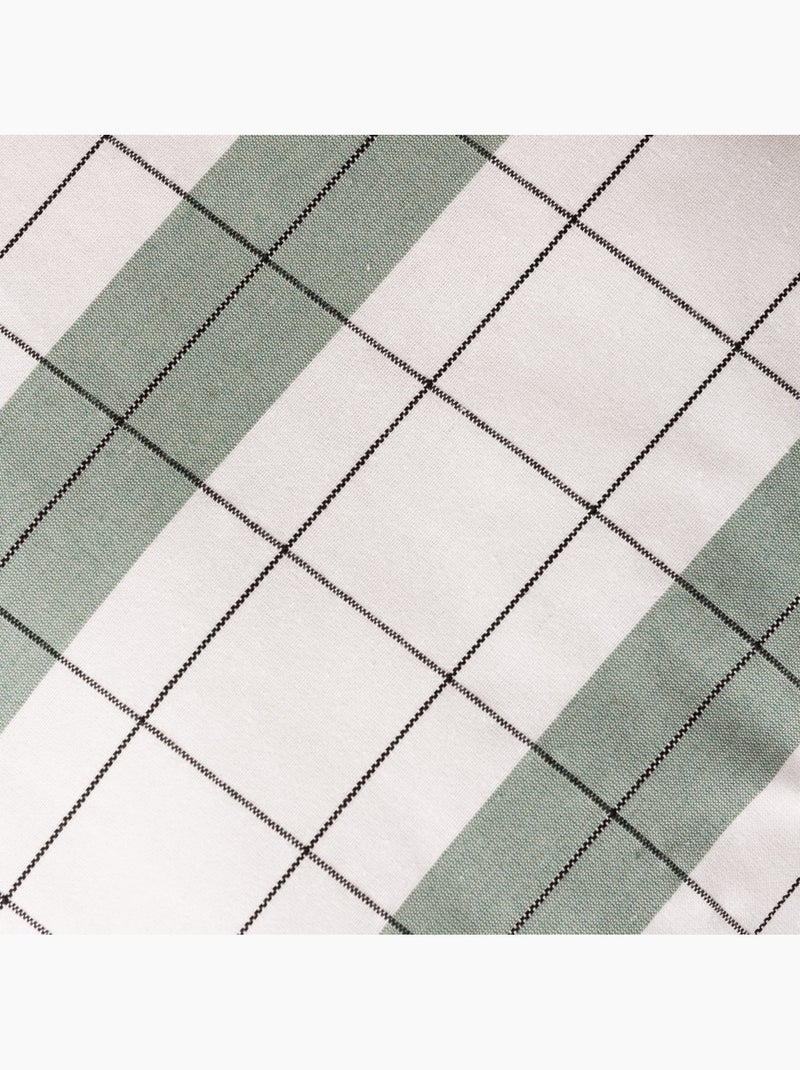 Housse de coussin carrée à rayures avec carreaux en relief - Gamusi. Vert d'eau - Kiabi