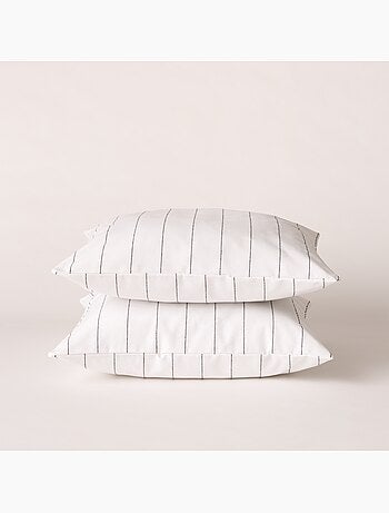 Housse de coussin carrée à rayures en relief - Gamusi.