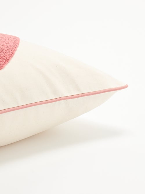 Housse de coussin carrée avec motif 'cœur' - Kiabi