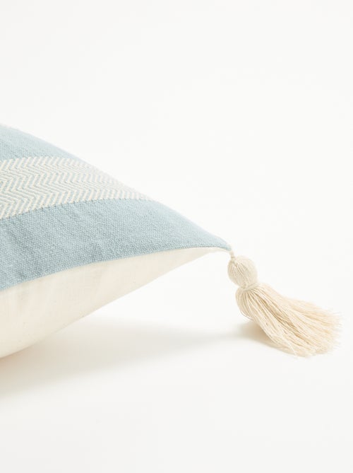Housse de coussin carrée avec pompons - Kiabi Housse de coussin carrée avec pompons - Kiabi