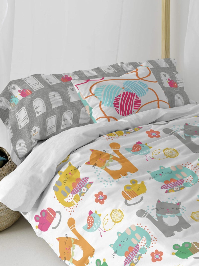 Housse de coussin Cat & mouse "Happyfriday" Blanc - Kiabi