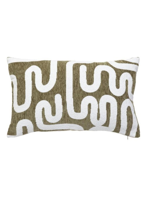 Housse de coussin chenille 30x50 Kaki - Kiabi