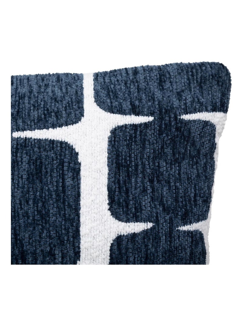 Housse de coussin chenille design Bleu - Kiabi