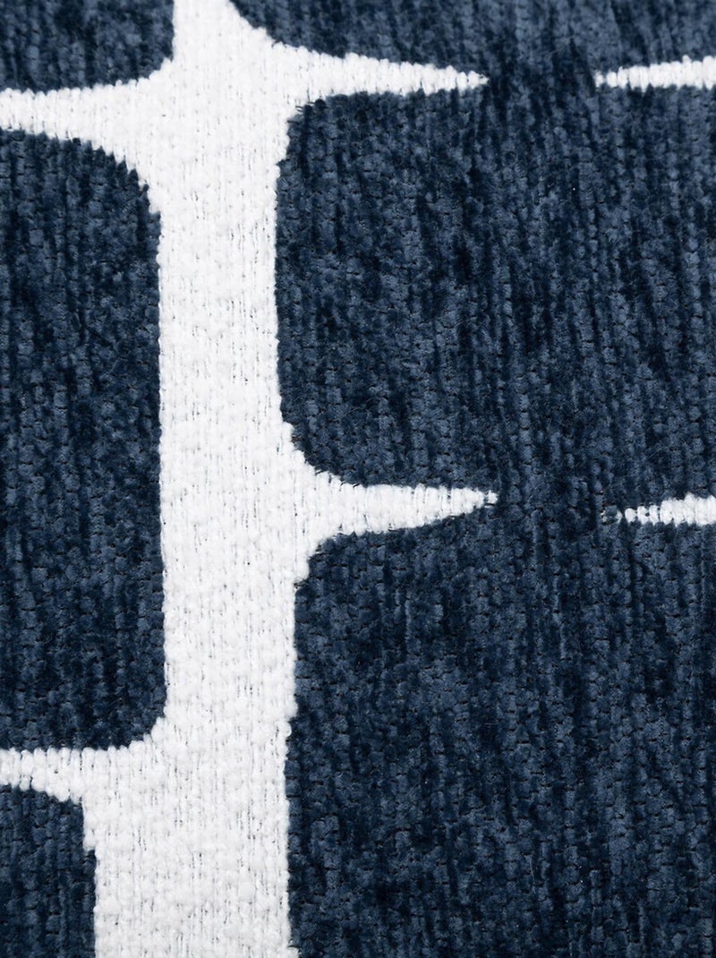 Housse de coussin chenille design Bleu - Kiabi
