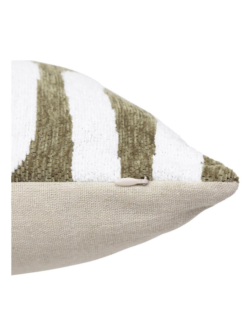 Housse de coussin chenille design Kaki - Kiabi