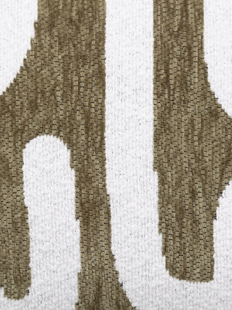 Housse de coussin chenille design Kaki - Kiabi