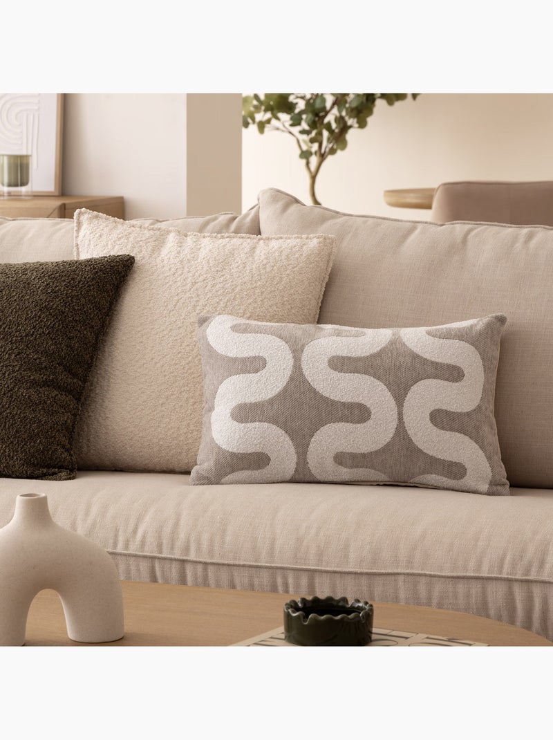 Housse de coussin chenille design Lin - Kiabi