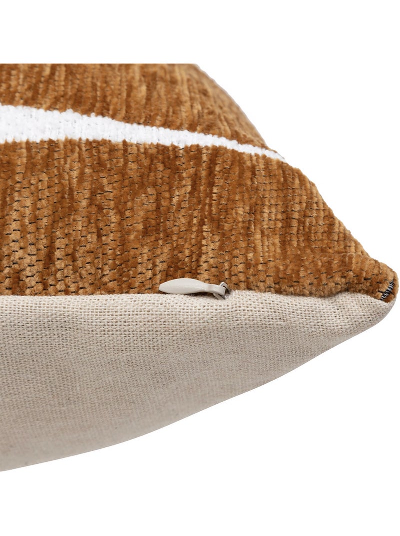 Housse de coussin chenille design Terracotta - Kiabi