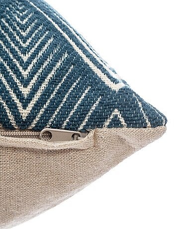 Housse de coussin chenille Géométrique bleu 40x40 cm