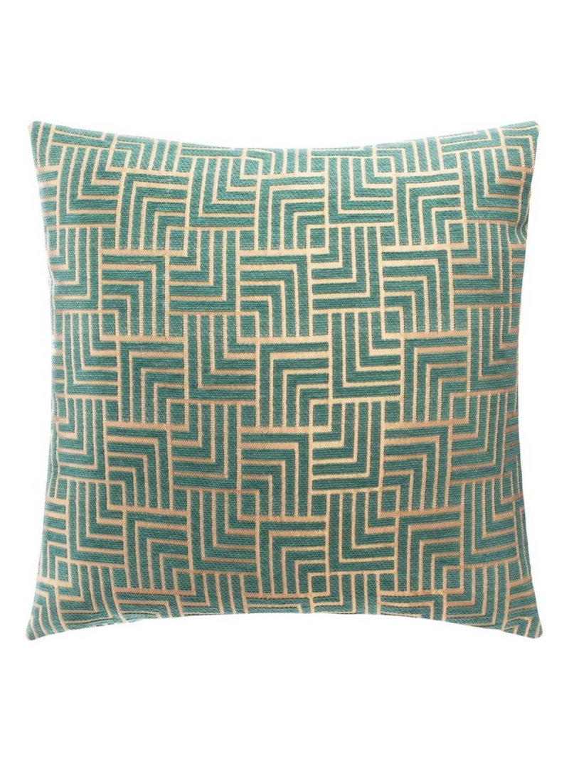Housse de coussin chenille Géométrique vert 40x40 cm Vert - Kiabi