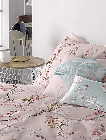 Housse de coussin Chinoiserie rose "Happyfriday