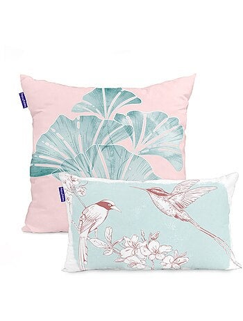 Housse de coussin Chinoiserie rose "Happyfriday