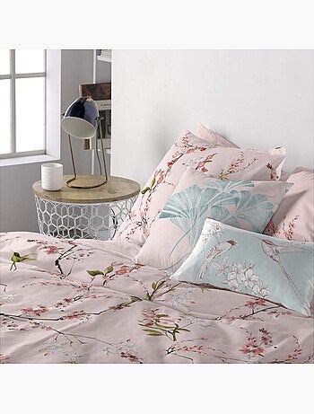 Housse de coussin Chinoiserie rose "Happyfriday