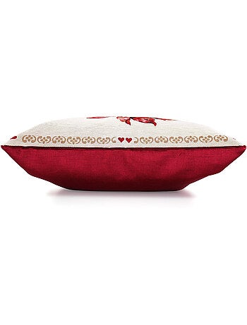 Housse de coussin cm DARZO Poinsettia - Etoile de Noël - polycoton, acrylique