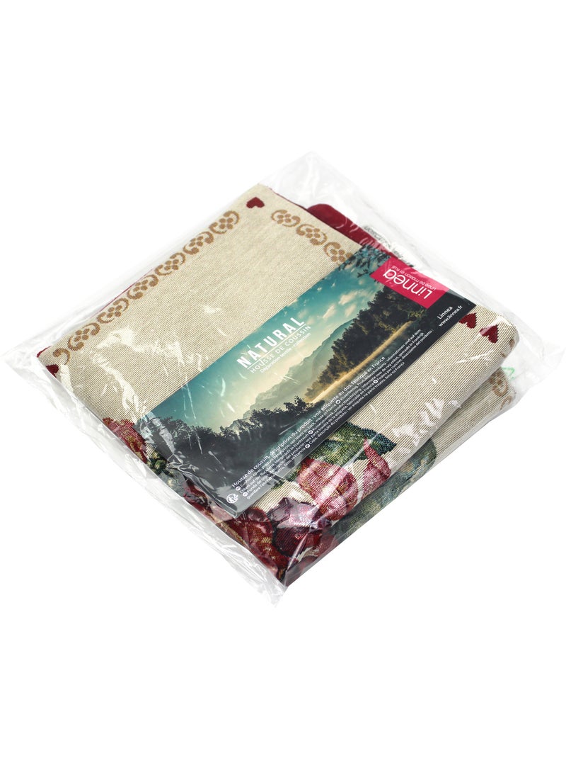 Housse de coussin cm DARZO Poinsettia - Etoile de Noël - polycoton, acrylique Multicolore - Kiabi